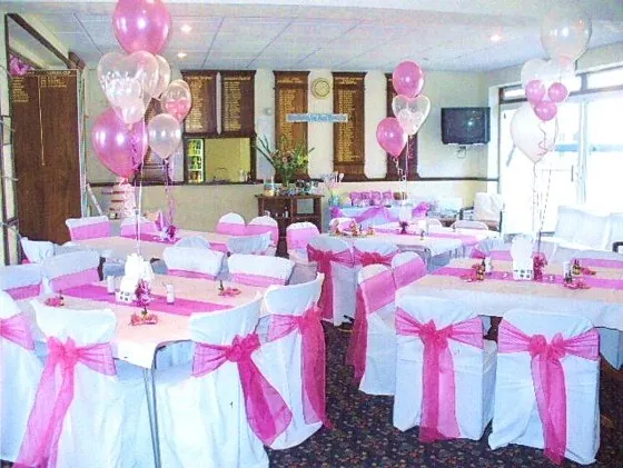 pink themed hall from hire